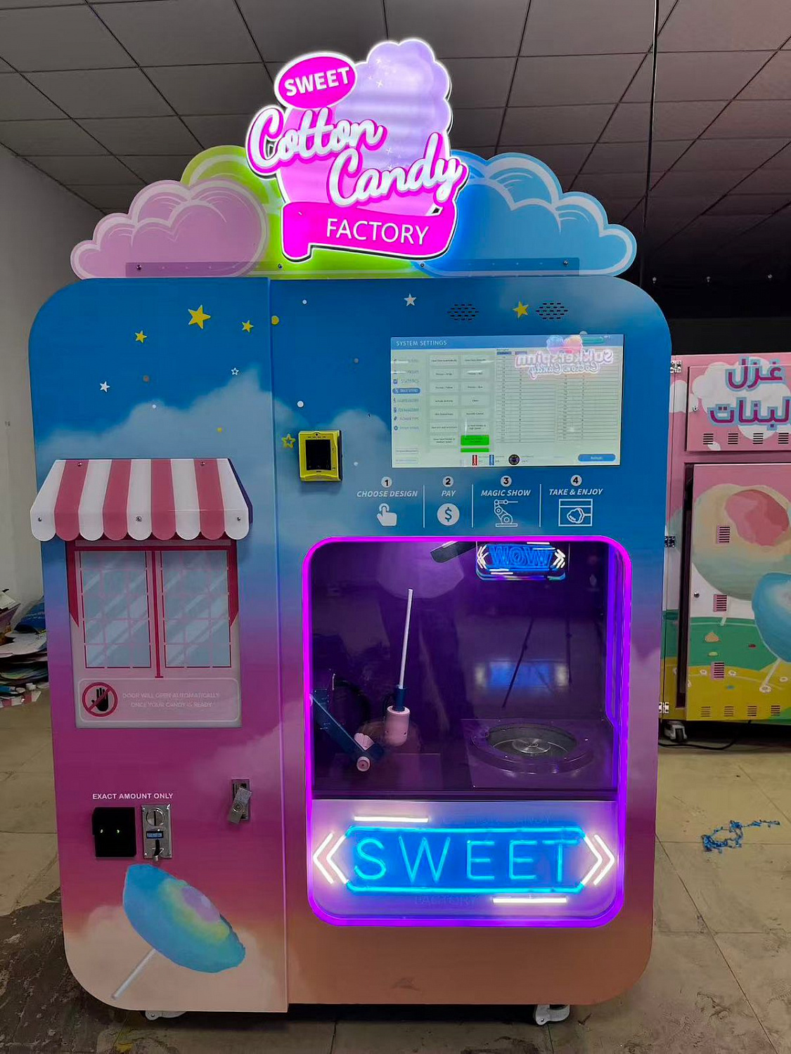 Вендинговый аппарат сахарной ваты Cotton candy 