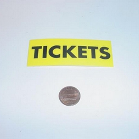 BAY TEK YELLOW 'TICKETS' DECAL
