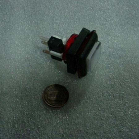 BAY TEK SQUARE RED/WHITE PUSH BUTTON