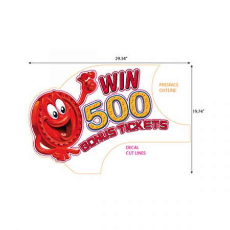 BAY TEK TOP BONUS RED 500 CHECKER DECAL